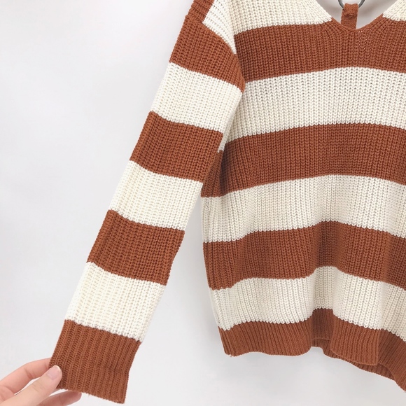 Love by Design Striped Sweater w Back Detail - Picture 2 of 8